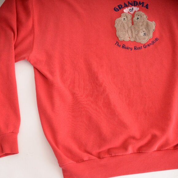 Vintage M&C Sportswear Red Grandma Teddy Bear Crewneck Sweater XL - Picture 7 of 10